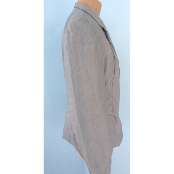 Narciso Rodriguez Suit Blazer Jacket Gray Long Sleeve Silk Snap Office Size 8 - Picture 2 of 12